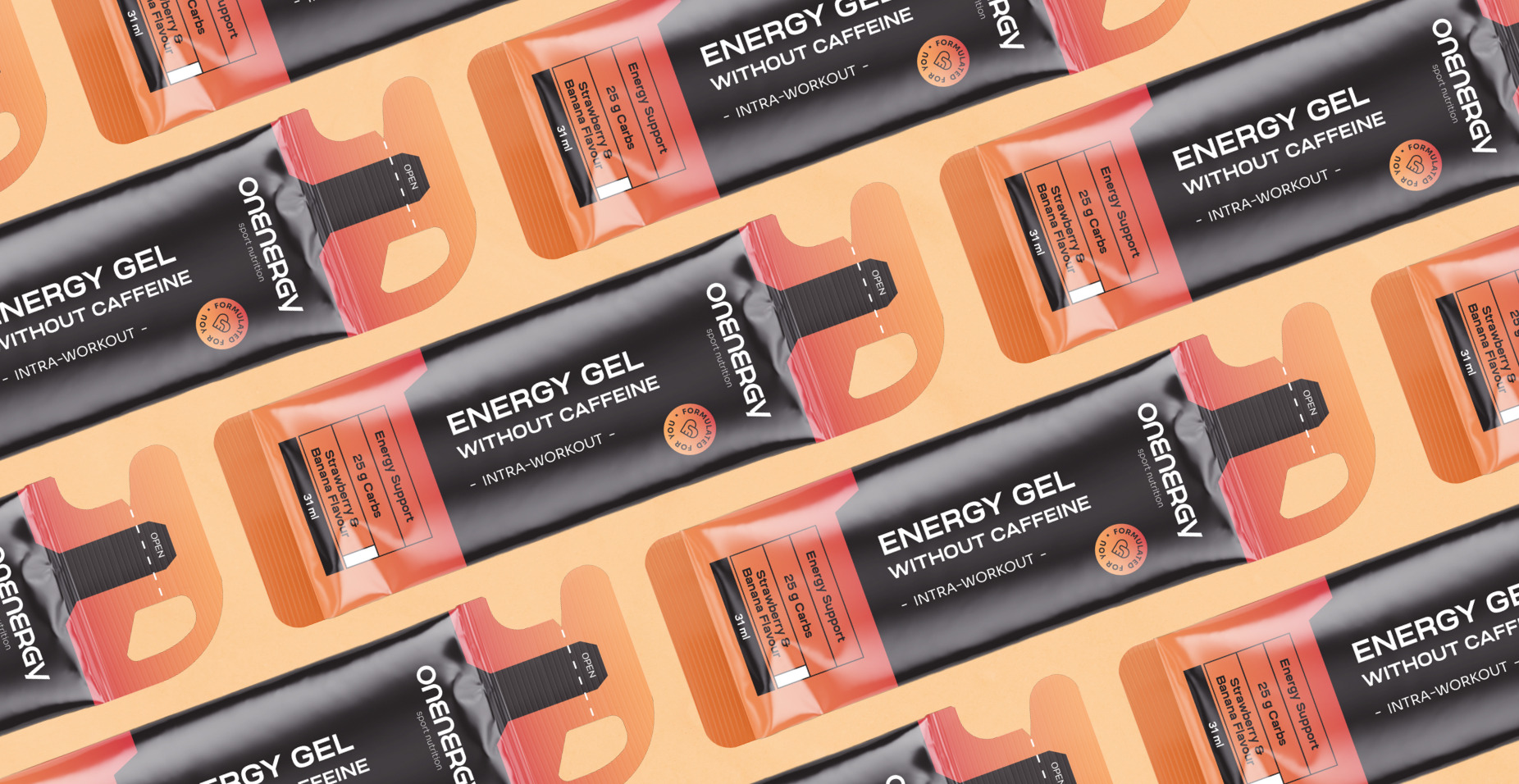 Gel energizant fără cofeină – căpșună și banană
