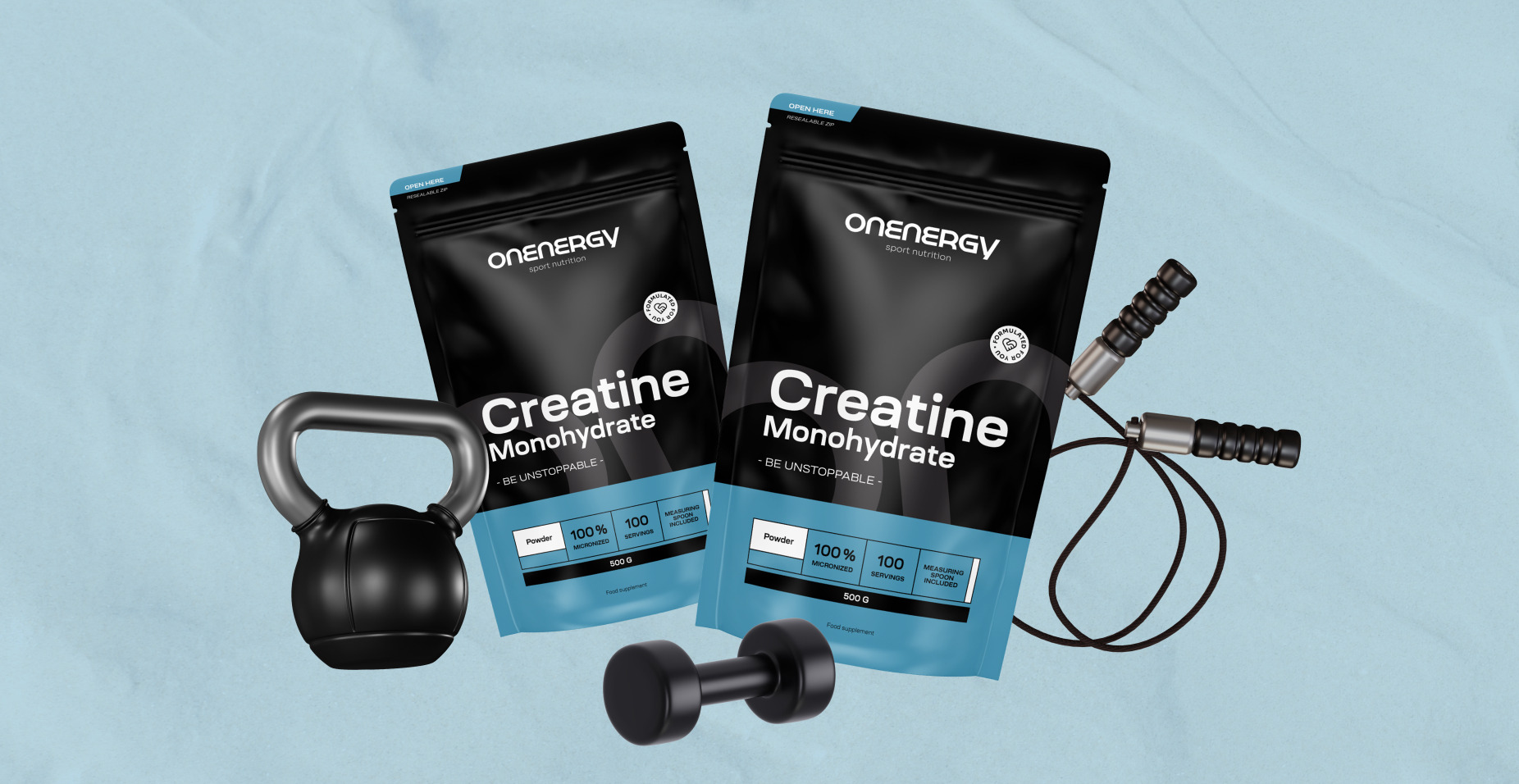 100% creatină monohidrat în pulbere