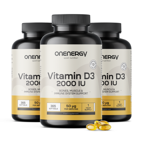 3x Vitamina D3 2000 UI, total 1095 de capsule moi