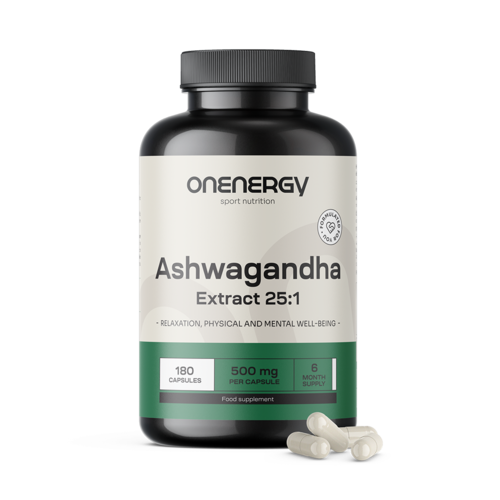 Ashwagandha 500 mg – extract 25:1, 180 de capsule