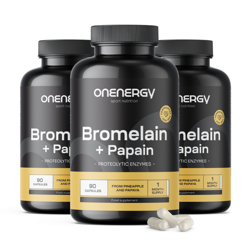 3x Bromelaină + Papaină, total 270 de capsule