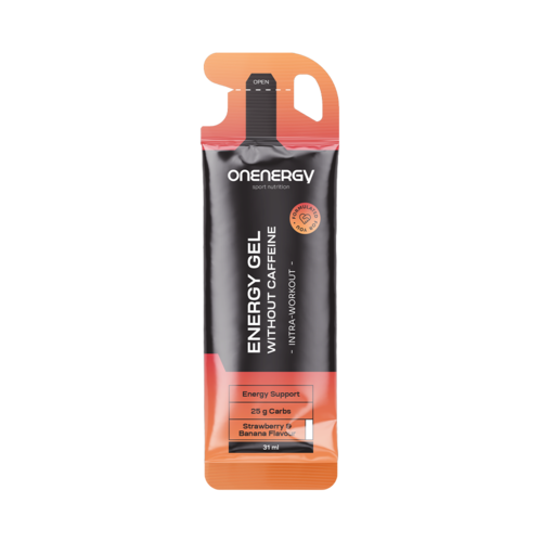 Gel energizant fără cofeină – căpșună și banană, 31 ml