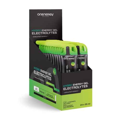 Hydro gel energizant cu electroliți – lime, 24 x 55 ml